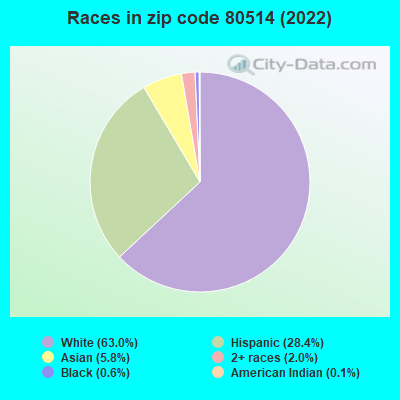 Races in zip code 80514 (2022)