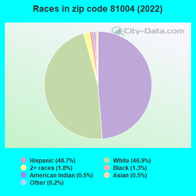 Races in zip code 81004 (2022)