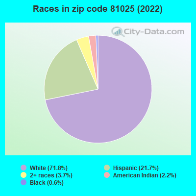 Races in zip code 81025 (2022)