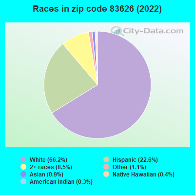 Races in zip code 83626 (2022)