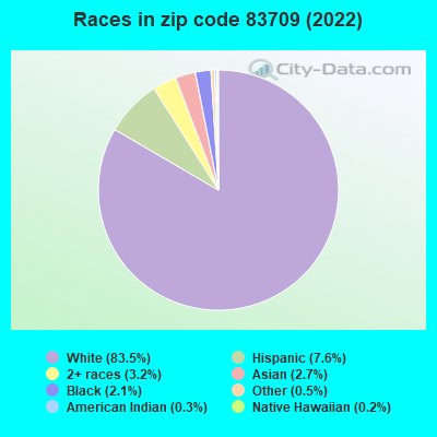Races in zip code 83709 (2022)