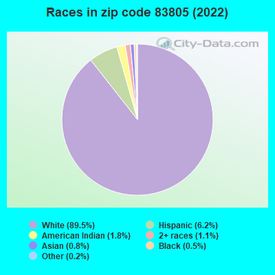 Races in zip code 83805 (2022)