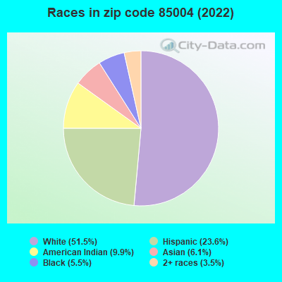 Races in zip code 85004 (2022)