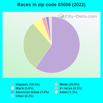 Races in zip code 85006 (2022)