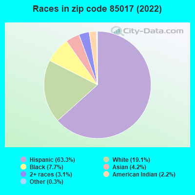 Races in zip code 85017 (2022)