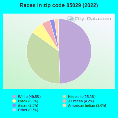 Races in zip code 85029 (2022)