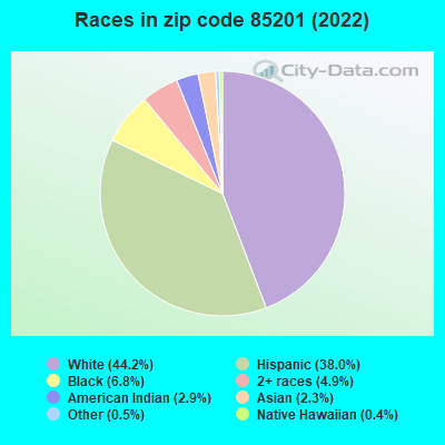 Races in zip code 85201 (2022)