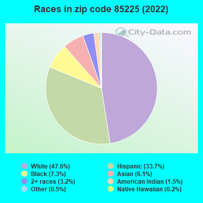 Races in zip code 85225 (2022)