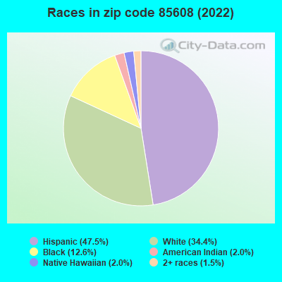Races in zip code 85608 (2022)