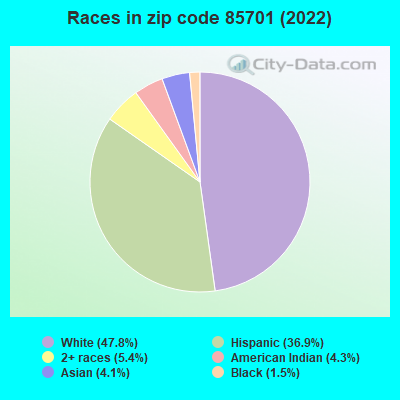 Races in zip code 85701 (2022)