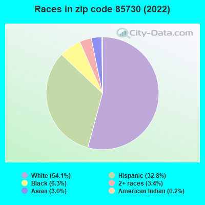 Races in zip code 85730 (2022)
