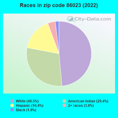 Races in zip code 86023 (2022)