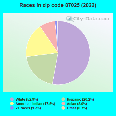 Races in zip code 87025 (2022)