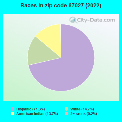 Races in zip code 87027 (2022)