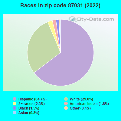 Races in zip code 87031 (2022)