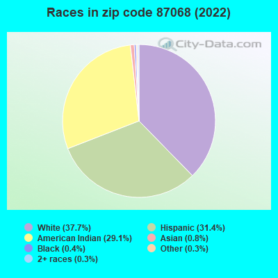 Races in zip code 87068 (2022)