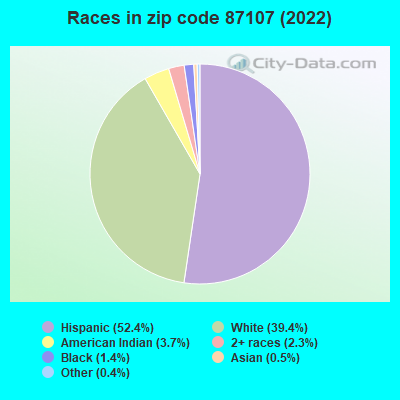 Races in zip code 87107 (2022)