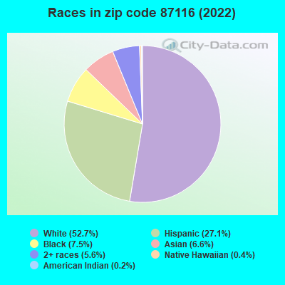 Races in zip code 87116 (2022)