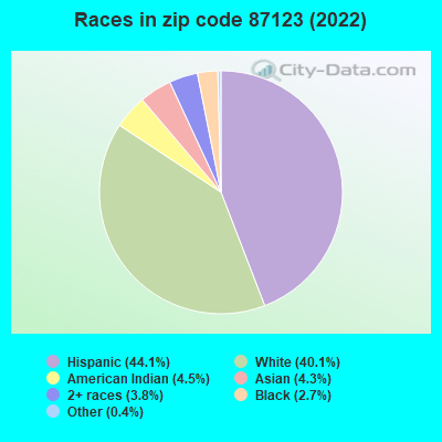 Races in zip code 87123 (2022)