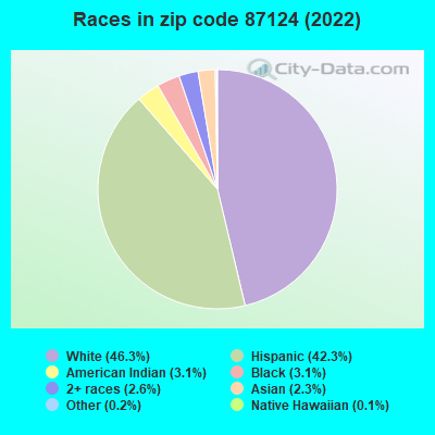 Races in zip code 87124 (2022)