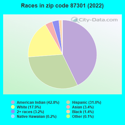 Races in zip code 87301 (2022)