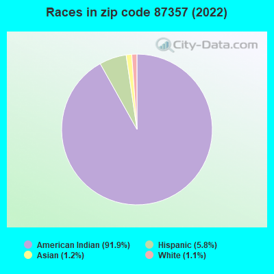 Races in zip code 87357 (2022)