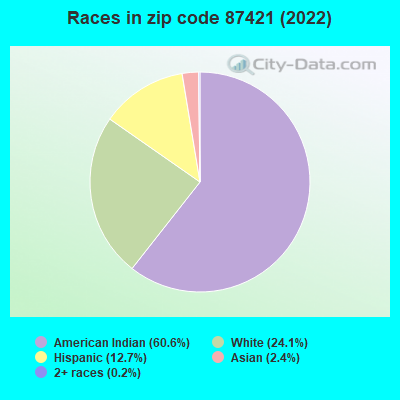 Races in zip code 87421 (2022)