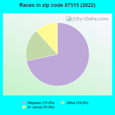 Races in zip code 87515 (2022)