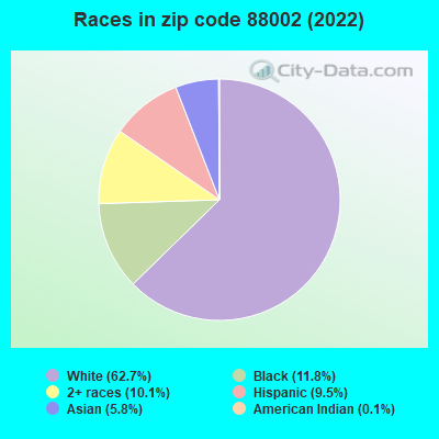 Races in zip code 88002 (2022)