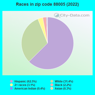 Races in zip code 88005 (2022)