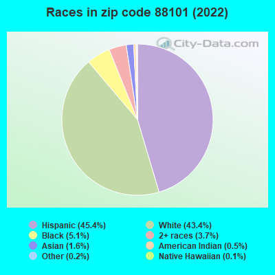 Races in zip code 88101 (2022)