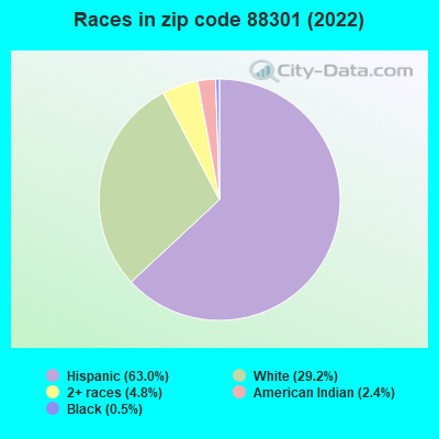 Races in zip code 88301 (2022)