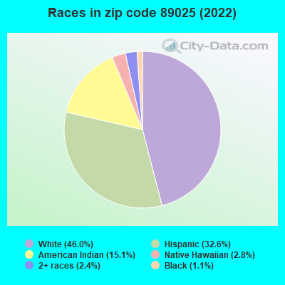 Races in zip code 89025 (2022)