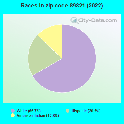 Races in zip code 89821 (2022)