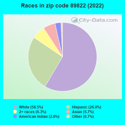 Races in zip code 89822 (2022)