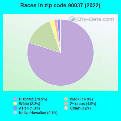 Races in zip code 90037 (2022)