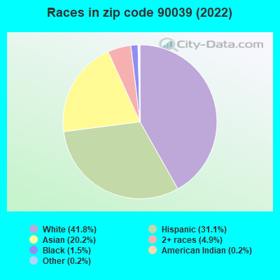 Races in zip code 90039 (2022)