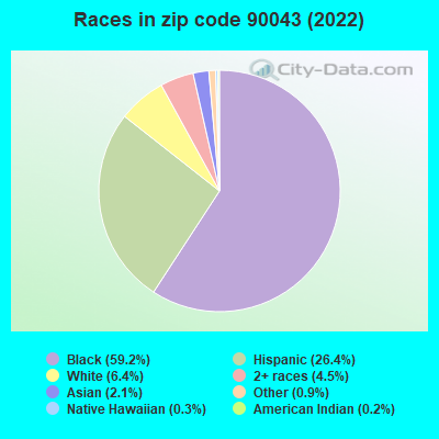 Races in zip code 90043 (2022)