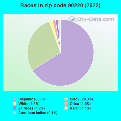 Races in zip code 90220 (2022)