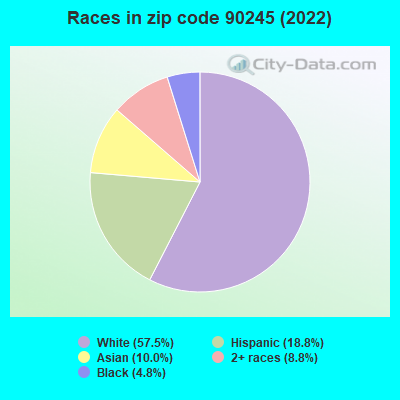 Races in zip code 90245 (2022)