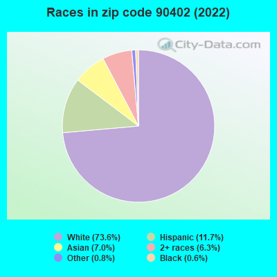 Races in zip code 90402 (2022)