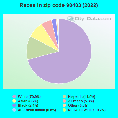 Races in zip code 90403 (2022)