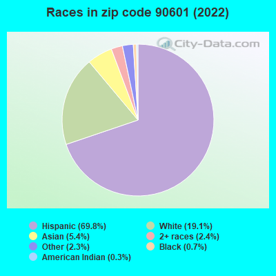 Races in zip code 90601 (2022)