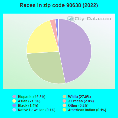 Races in zip code 90638 (2022)