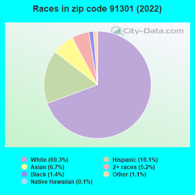 Races in zip code 91301 (2022)