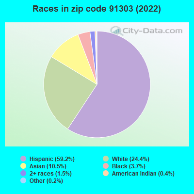 Races in zip code 91303 (2022)