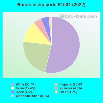 Races in zip code 91504 (2022)