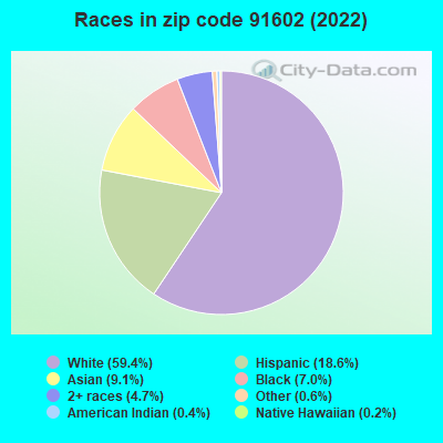 Races in zip code 91602 (2022)