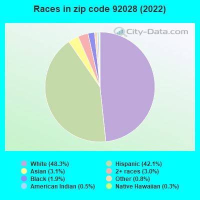 Races in zip code 92028 (2022)