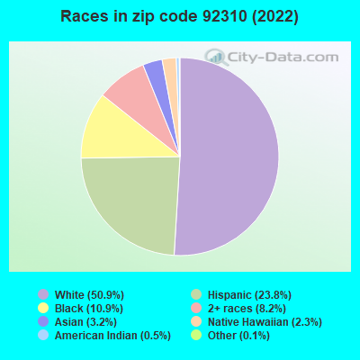 Races in zip code 92310 (2022)